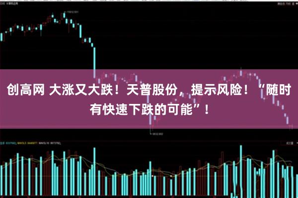创高网 大涨又大跌！天普股份，提示风险！“随时有快速下跌的可能”！