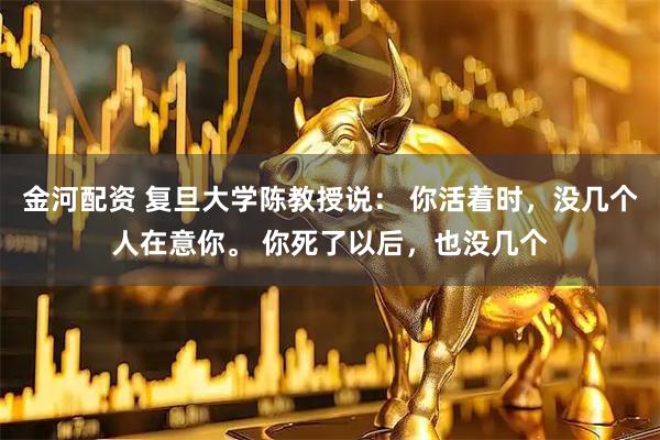 金河配资 复旦大学陈教授说: 你活着时,没几个人在意你。 你死了以后,也没几个
